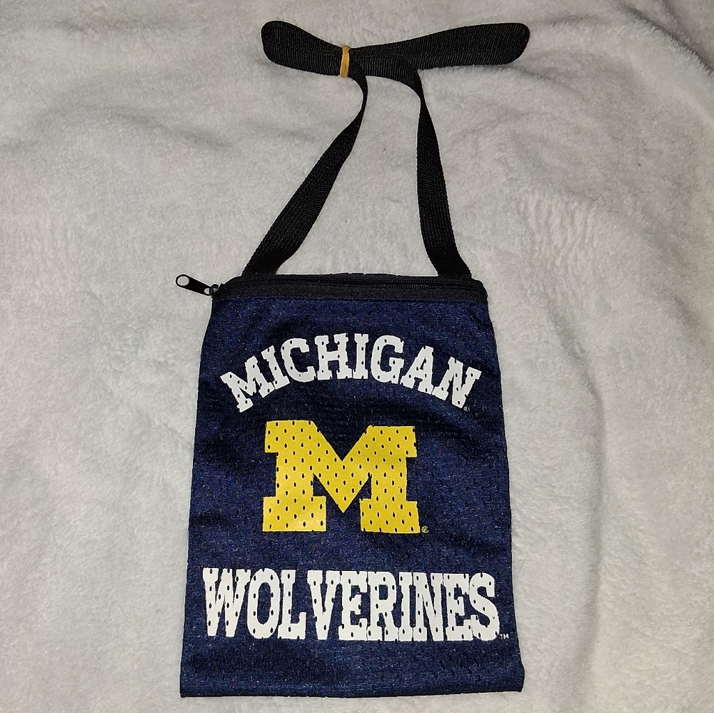 New 90s Michigan Wolverine Mini Jersey Purse Bag U of M Vintage